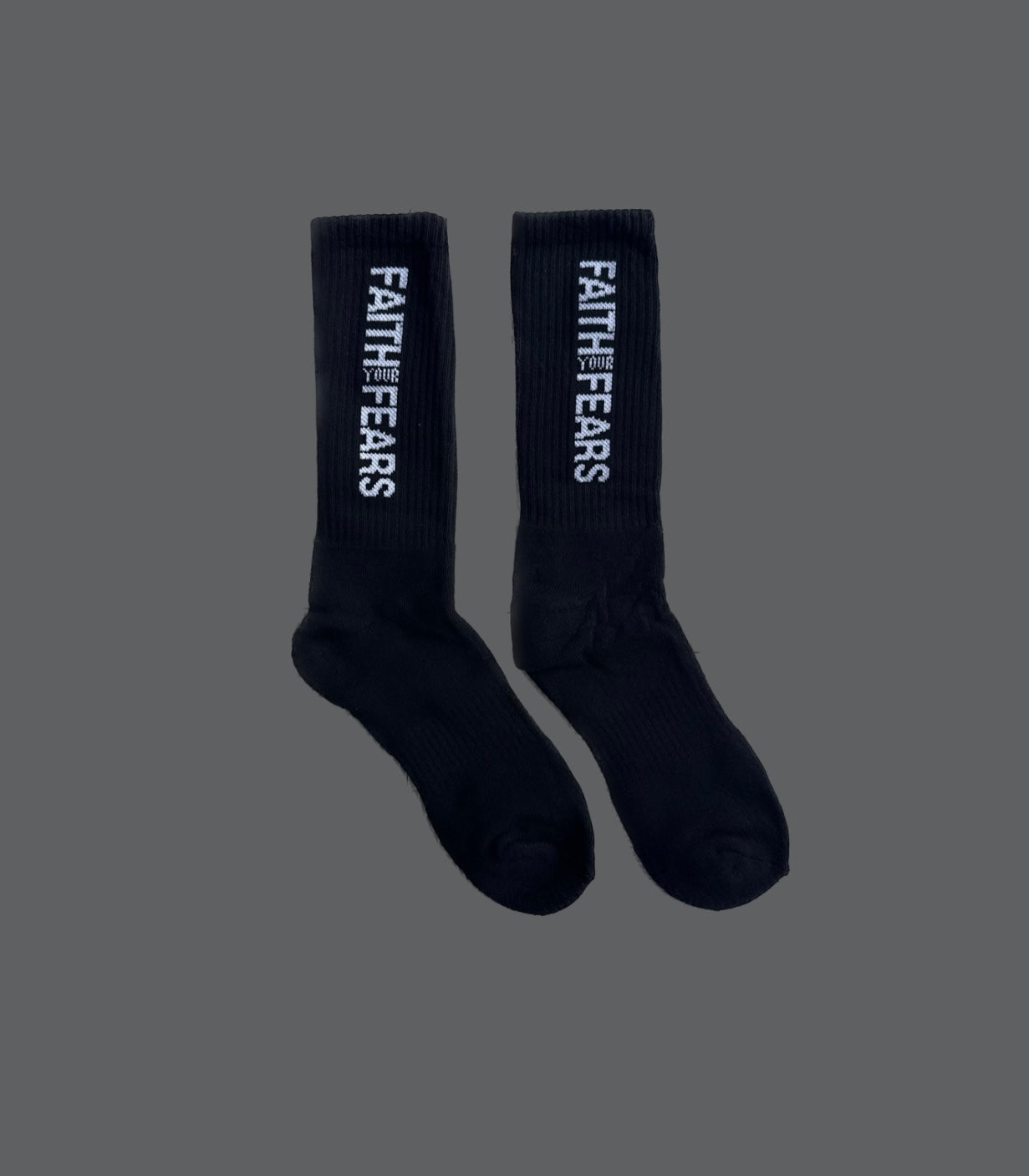FAITH YOUR FEARS SOCKS - BLACK